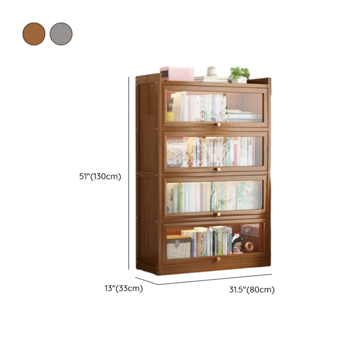 Vertical Closed-Back Cabinet Bookcase