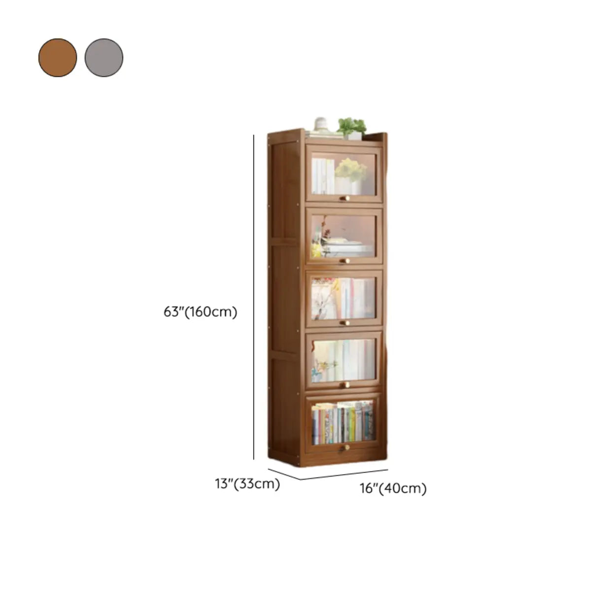 Vertical Closed-Back Cabinet Bookcase