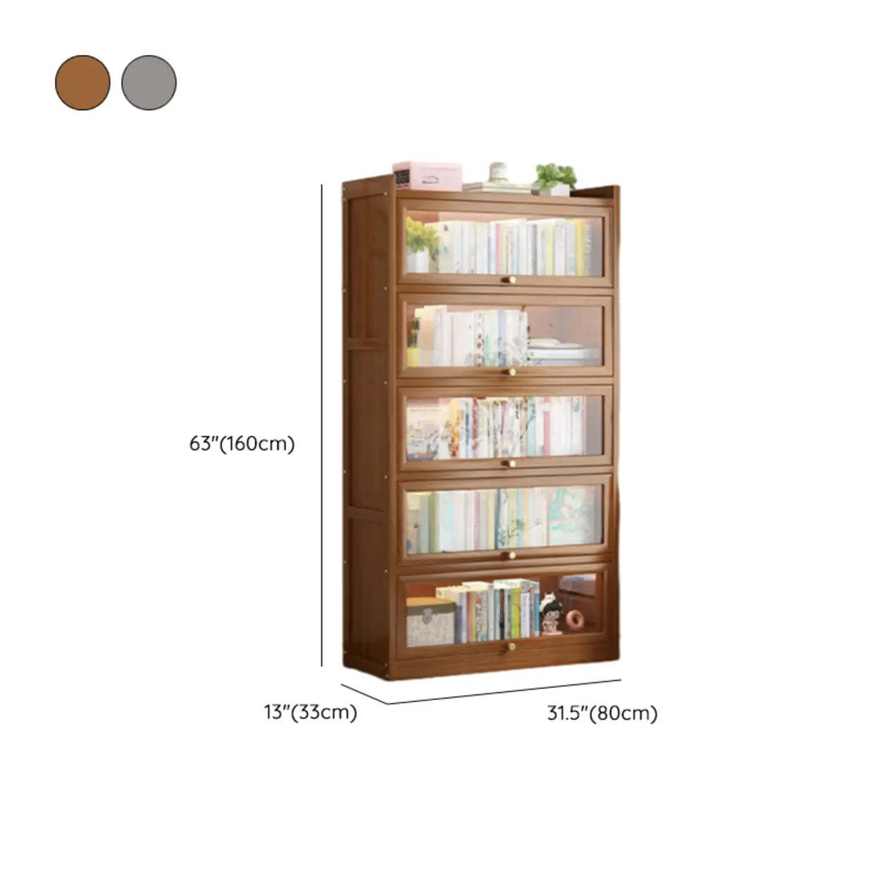 Vertical Closed-Back Cabinet Bookcase