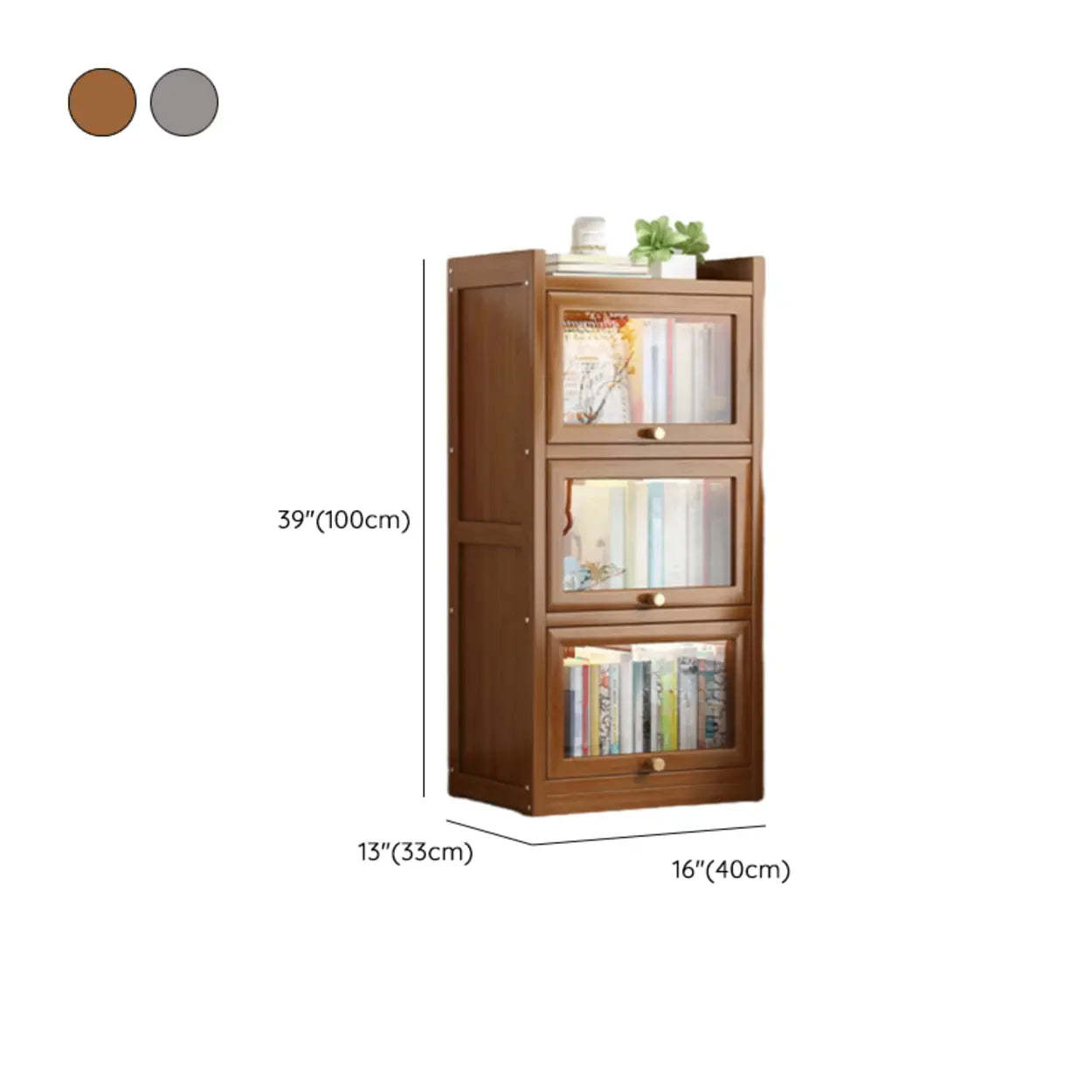 Vertical Closed-Back Cabinet Bookcase