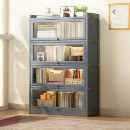 Vertical Closed-Back Cabinet Bookcase — Grey