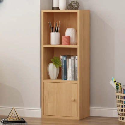 Classic Vertical Closed Wood Narrow Bookcase