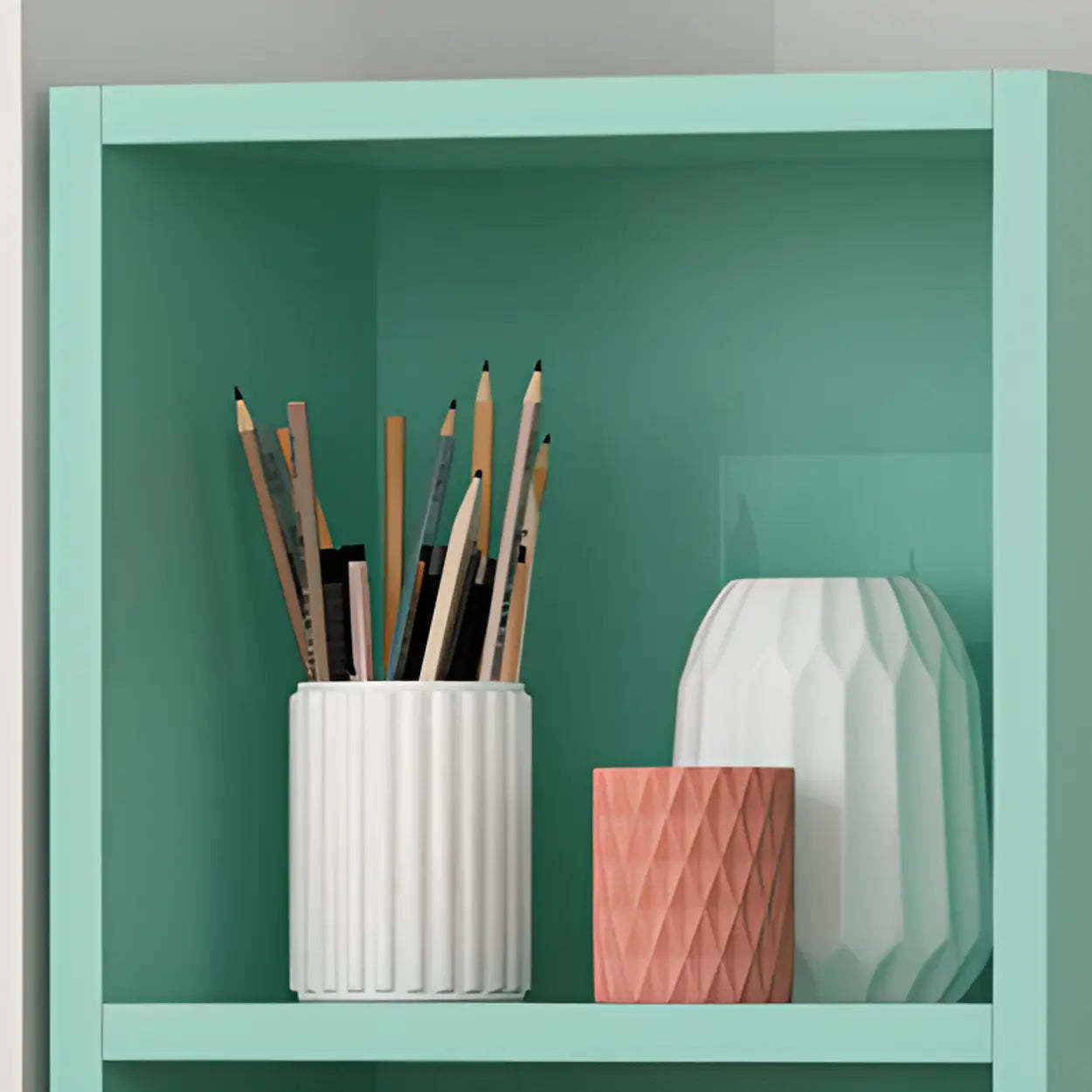 Classic Vertical Closed Wood Narrow Bookcase
