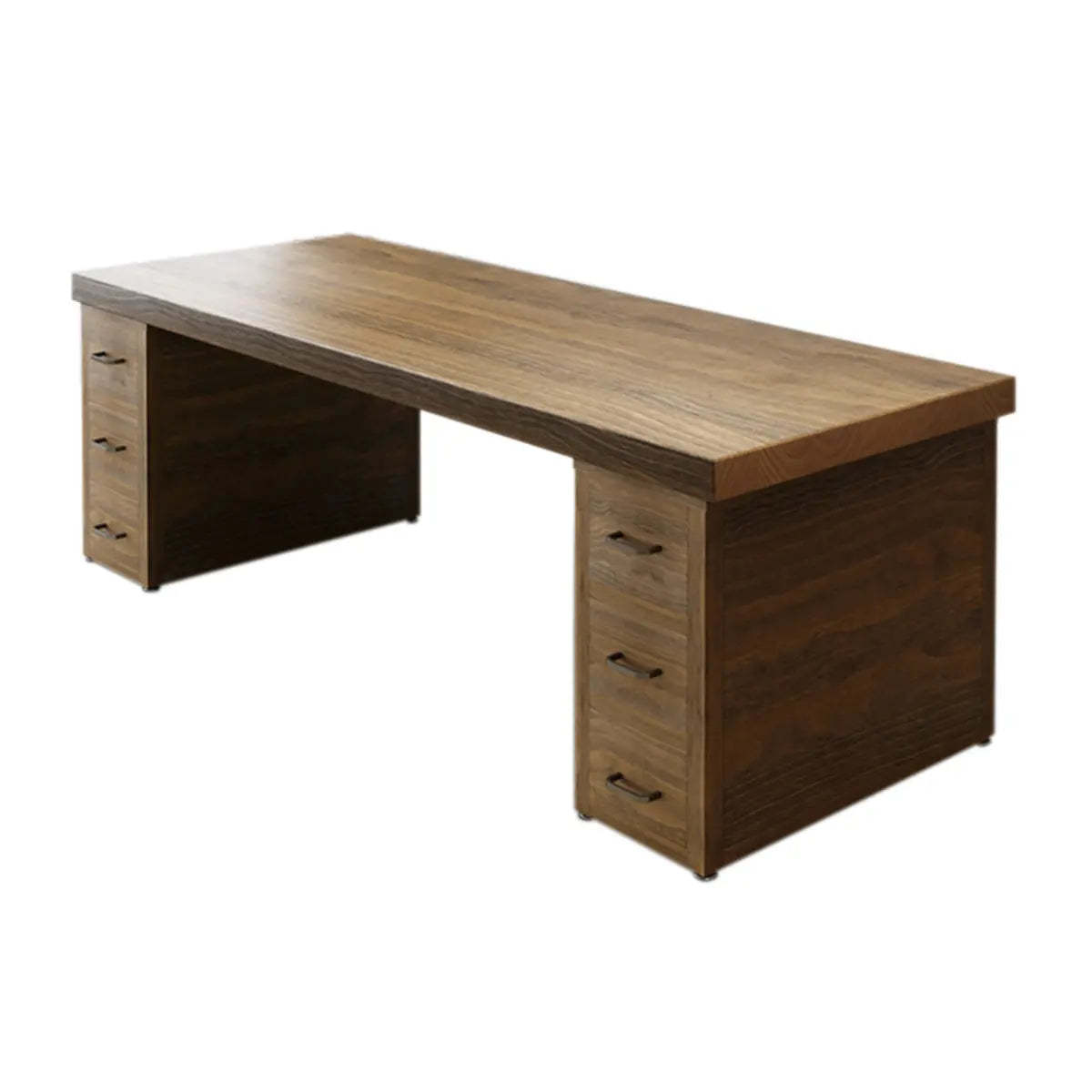 Classic Wooden Drawer Double Writing Desk — 3 / Without Chairs