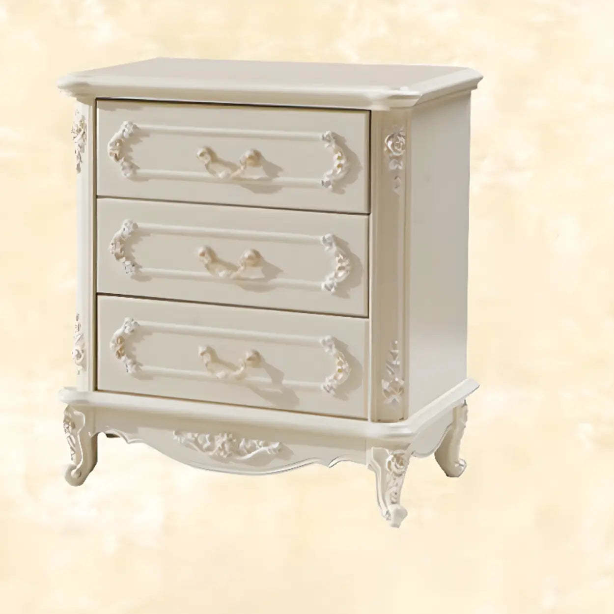 Classical Cream Vertical Wooden Chest