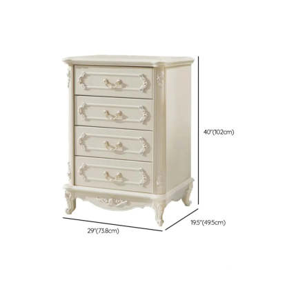 Classical Cream Vertical Wooden Chest