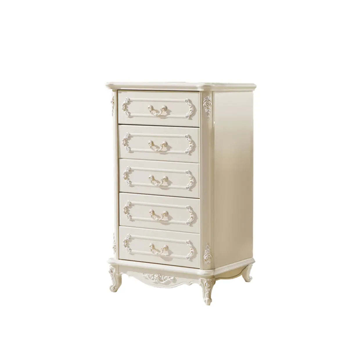 Classical Cream Vertical Wooden Chest