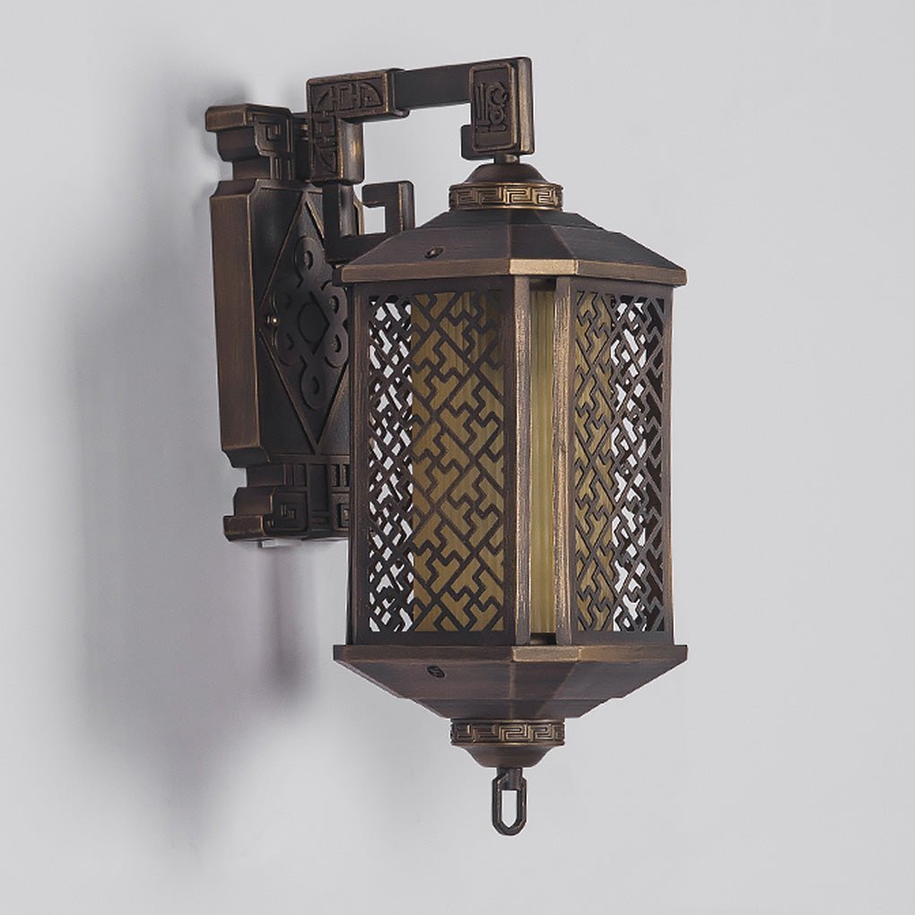 Classical Hollow Pattern Outdoor Waterproof Wall Lamp for Villa Courtyard Corridor-Lighom
