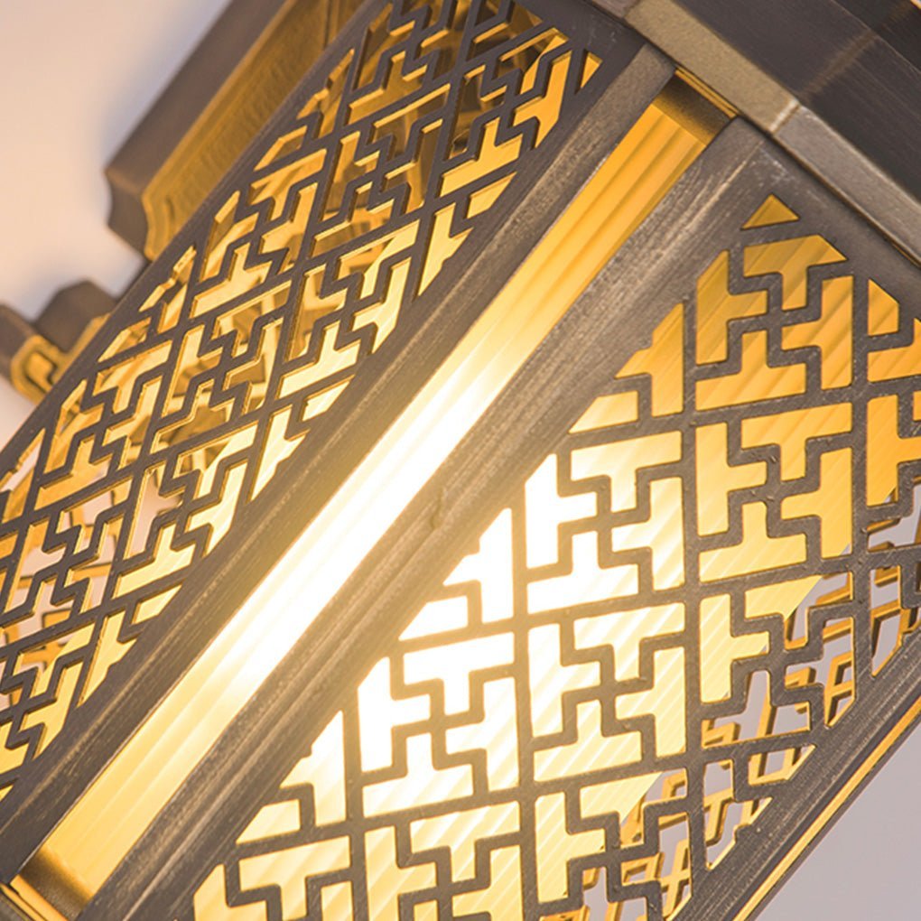 Classical Hollow Pattern Outdoor Waterproof Wall Lamp for Villa Courtyard Corridor-Lighom