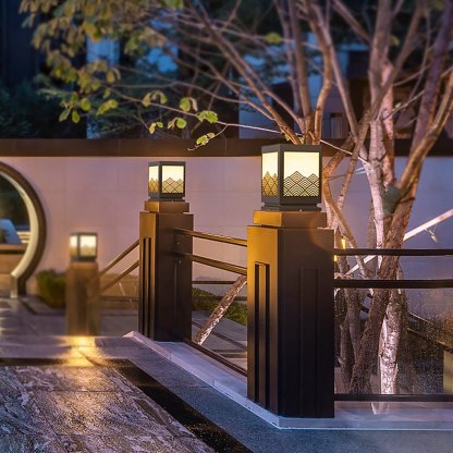 Classical Hollowed Pattern Landscape Decorative Lighting Waterproof Lawn Lamp for Outdoor-Lighom