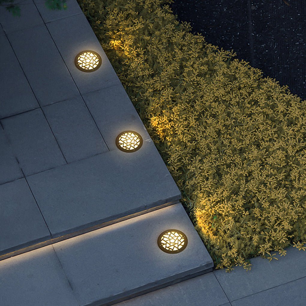 Classical Pattern Waterproof LED Embedded Ground Lights for Outdoor Garden Steps-Lighom