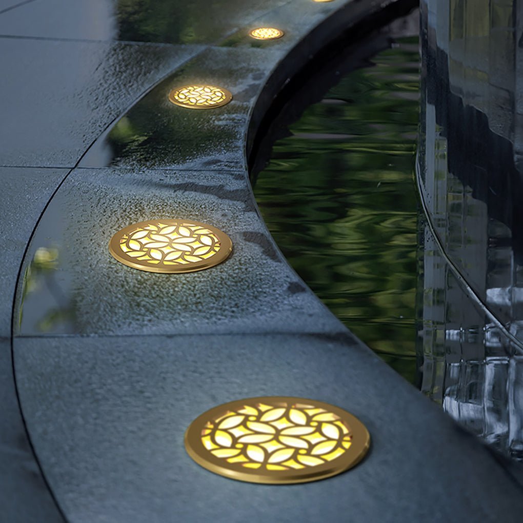 Classical Pattern Waterproof LED Embedded Ground Lights for Outdoor Garden Steps-Lighom