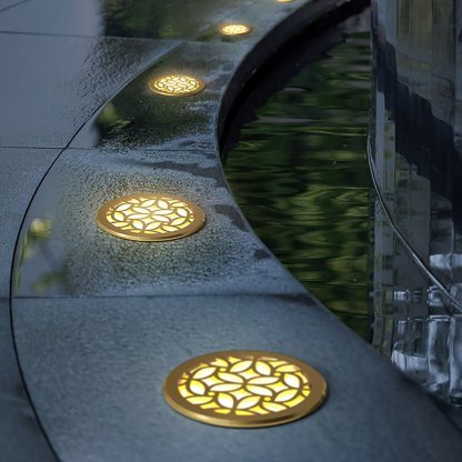 Classical Pattern Waterproof LED Embedded Ground Lights for Outdoor Garden Steps-Lighom