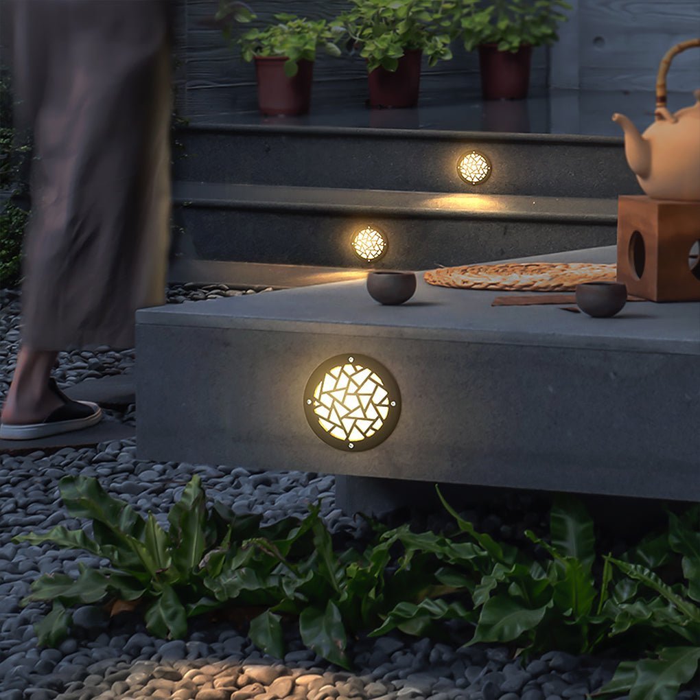 Classical Pattern Waterproof LED Embedded Ground Lights for Outdoor Garden Steps-Lighom