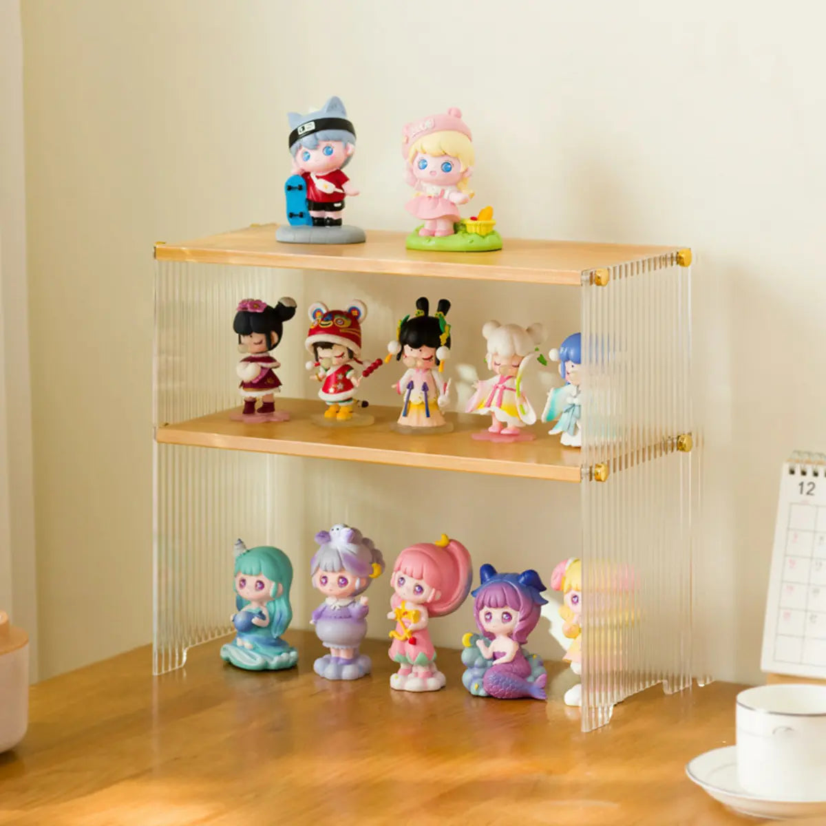 Clear Acrylic Stackable Figure Display Cabinet — Black