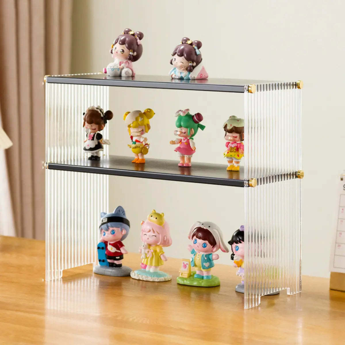 Clear Acrylic Stackable Figure Display Cabinet — White