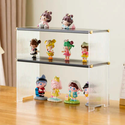 Clear Acrylic Stackable Figure Display Cabinet — White