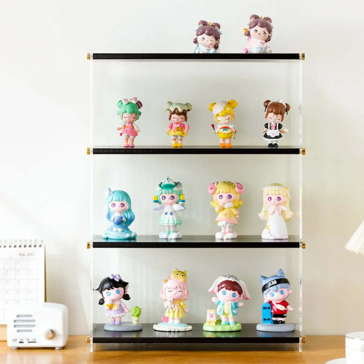 Clear Acrylic Stackable Figure Display Cabinet — White