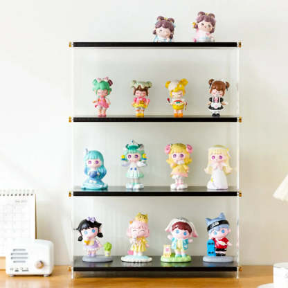 Clear Acrylic Stackable Figure Display Cabinet — White