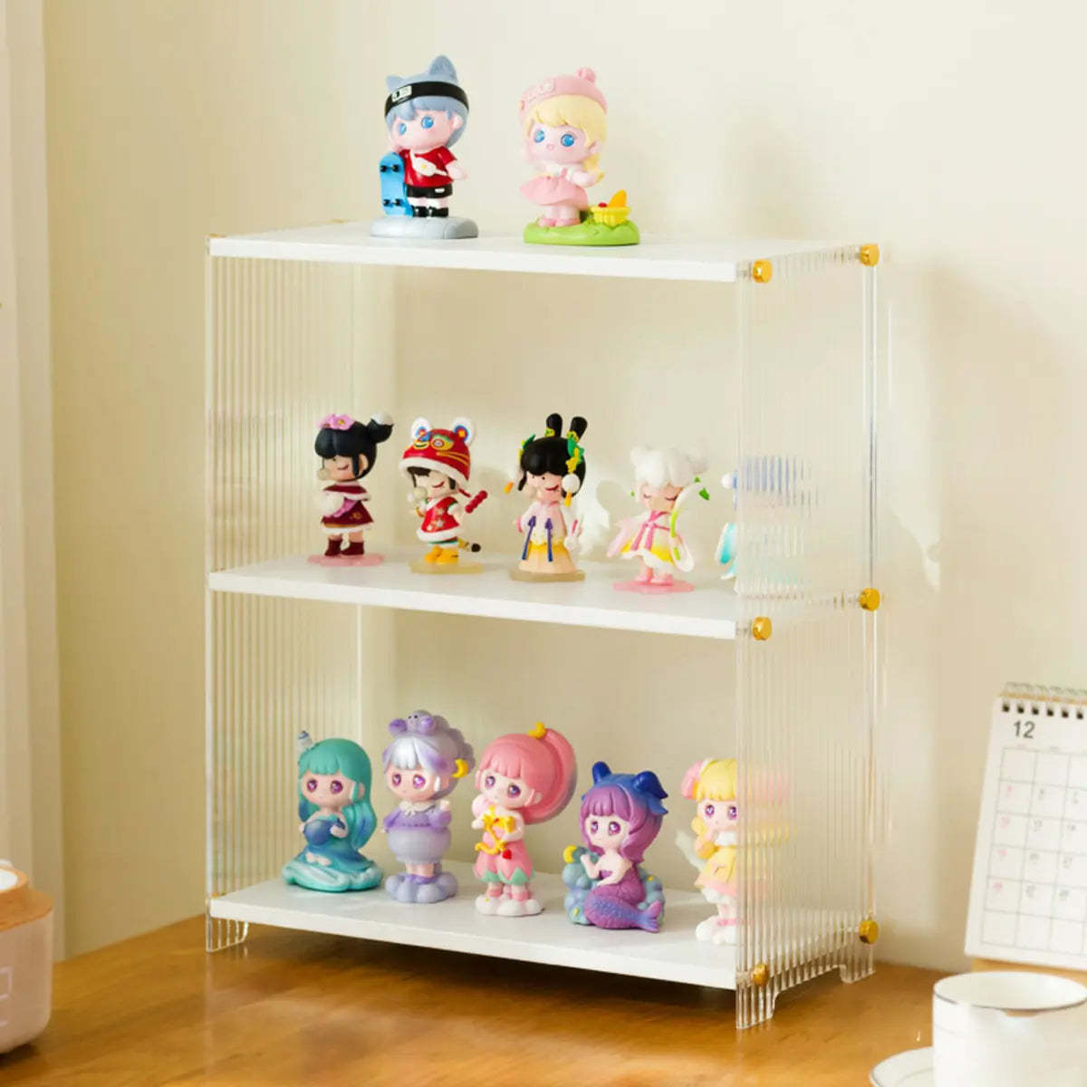 Clear Acrylic Stackable Figure Display Cabinet — Black