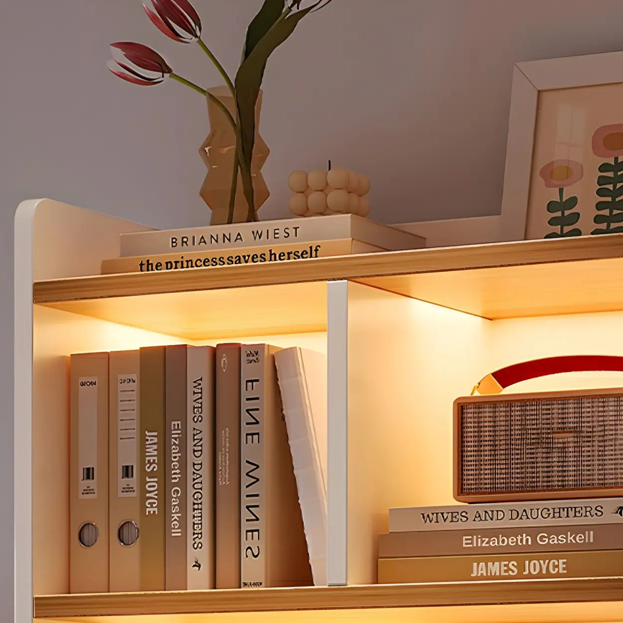Vertical Wood Storage Bookcase