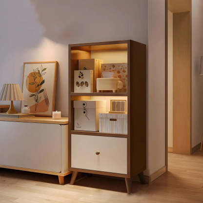 Vertical Wood Storage Bookcase