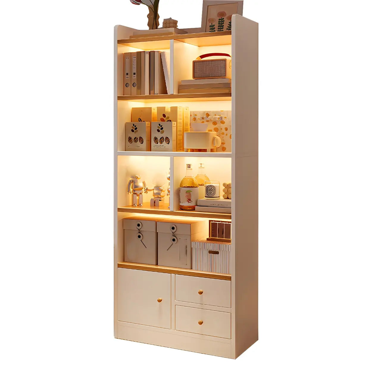 Vertical Wood Storage Bookcase