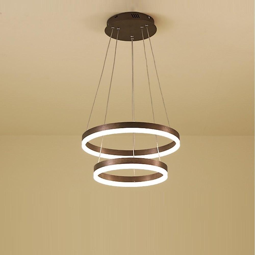 Yellow acrylic circle chandeliers - modern — Cool White (6000K)