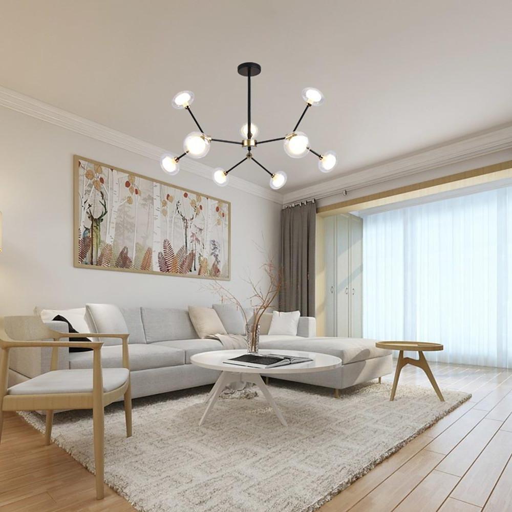 9-light Glass LED Nordic Sputnik Chandeliers Hanging Ceiling Lights-Lighom
