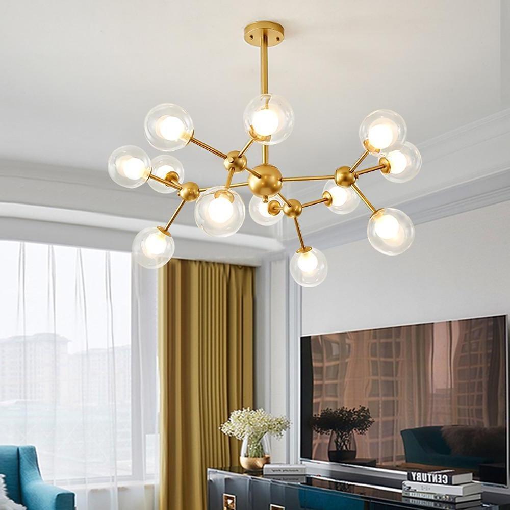 Radiant Beauty 12- Light Sputnik Semi Flush Fixture Chandelier-Lighom