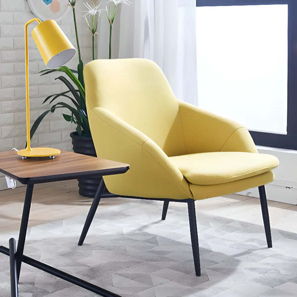 Coffee Leather Sloped Arm Chair