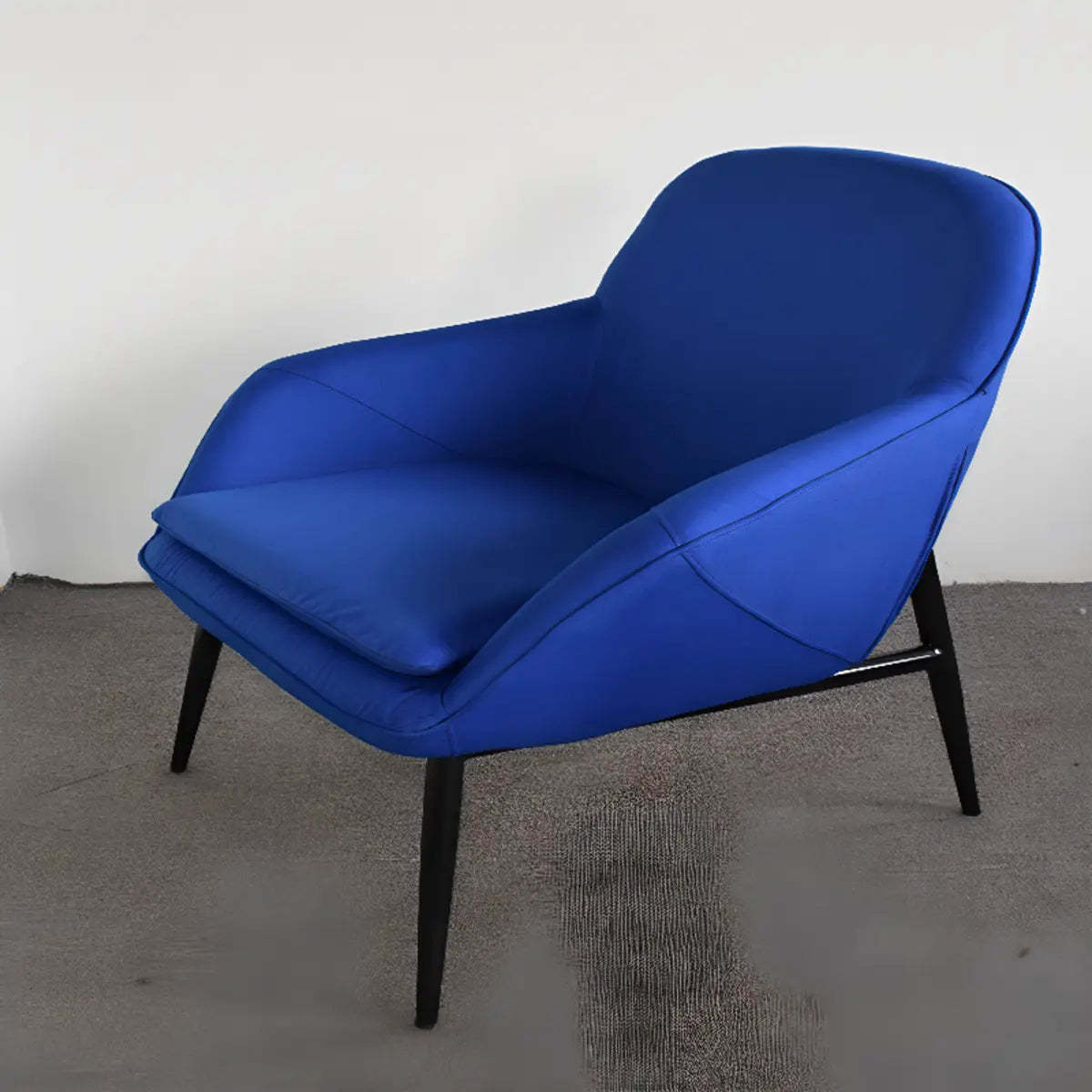 Coffee Leather Sloped Arm Chair