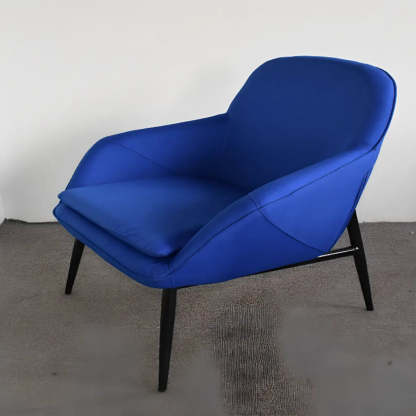 Coffee Leather Sloped Arm Chair