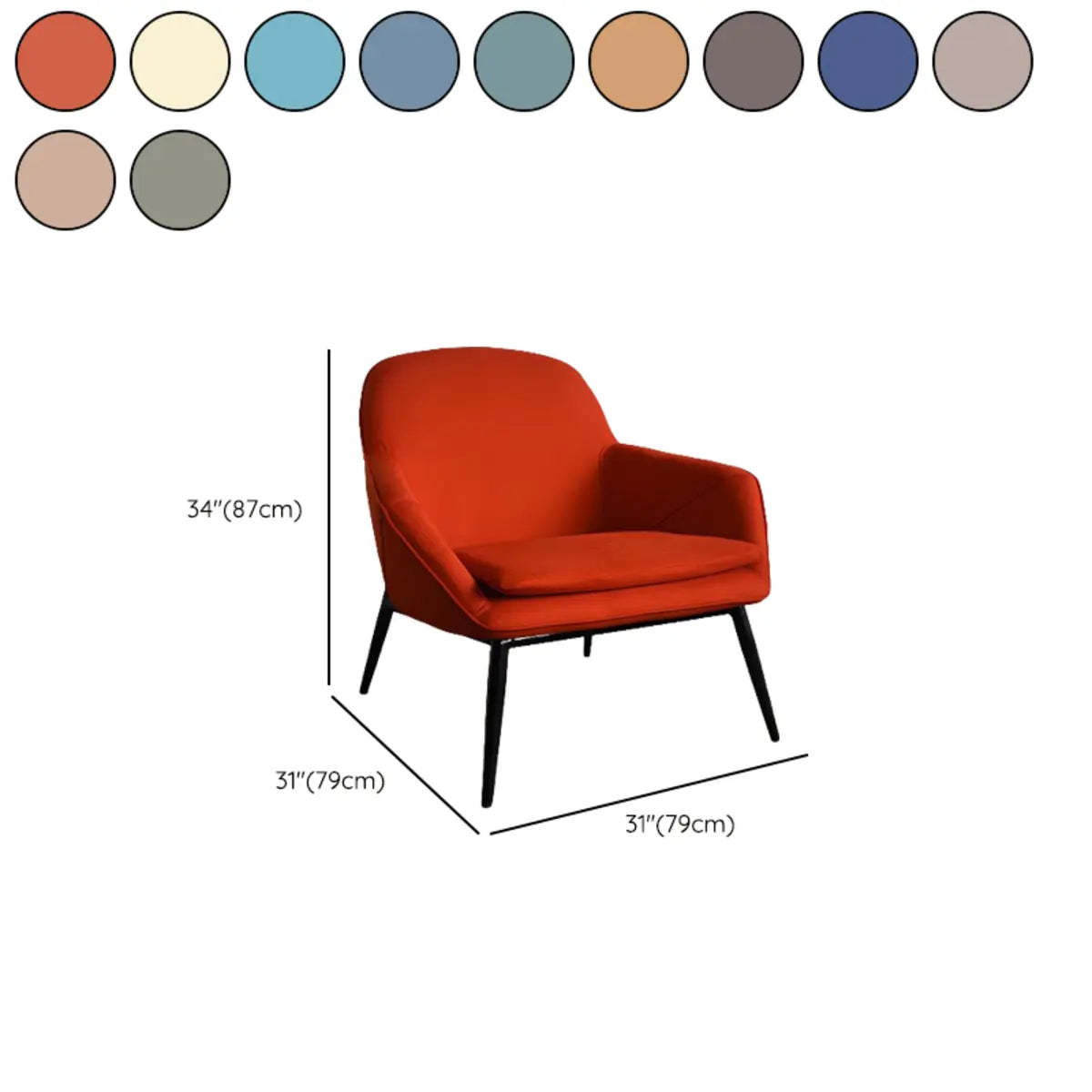 Coffee Leather Sloped Arm Chair