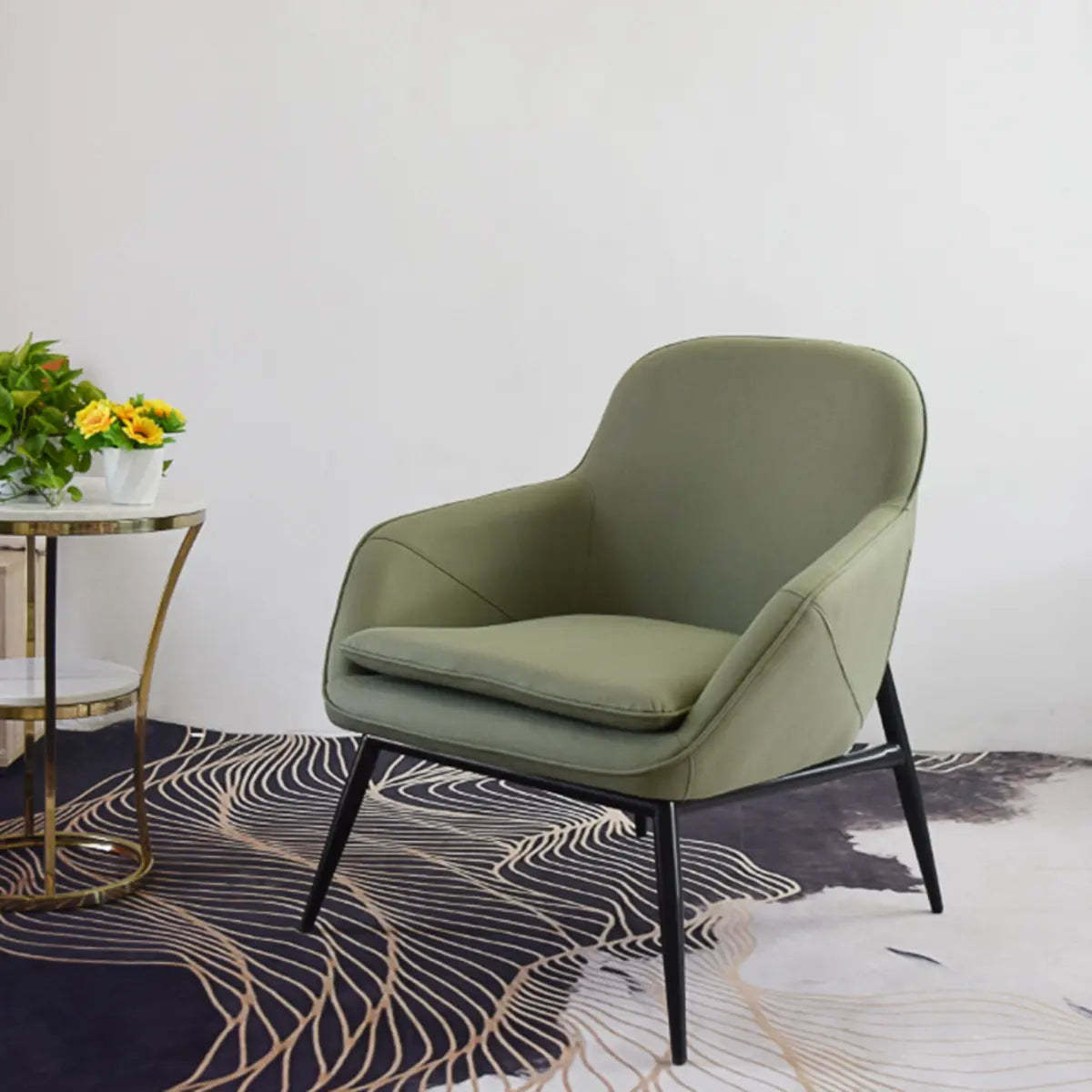 Coffee Leather Sloped Arm Chair — Light Brown / Oiled Leather