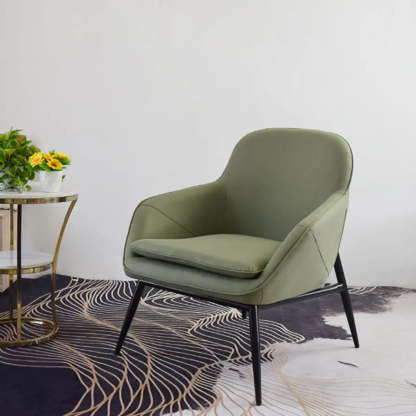 Coffee Leather Sloped Arm Chair — Light Brown / Oiled Leather