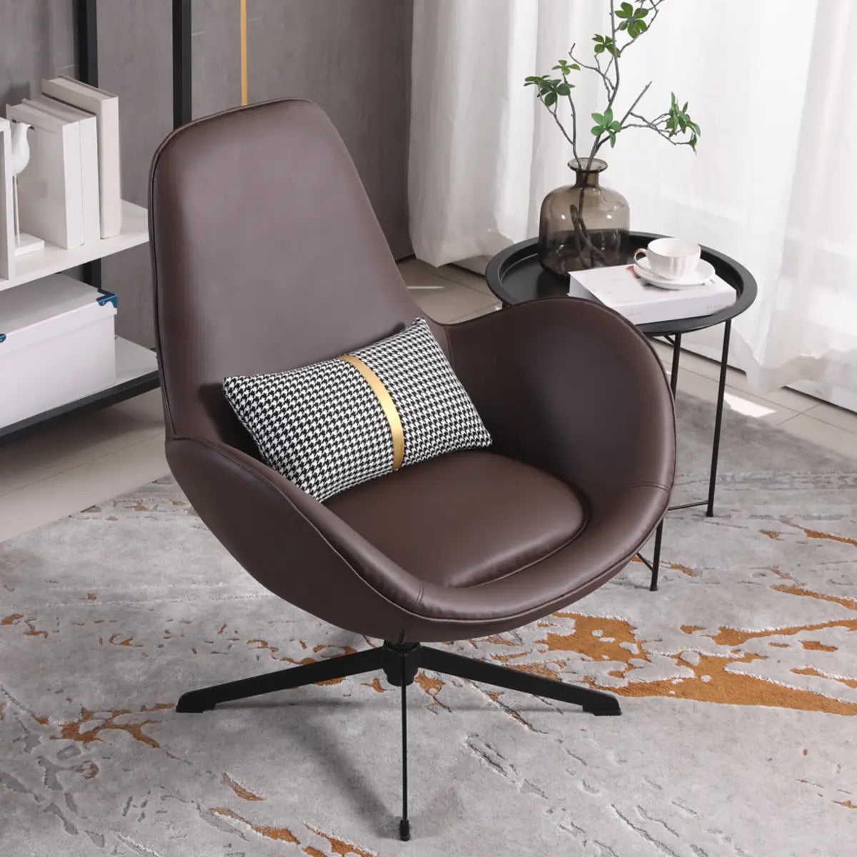 Coffee Stain-Resistant Microfiber Leather Arm Chair — Airy Blue / Microfiber Leather