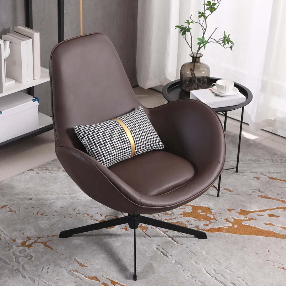 Coffee Stain-Resistant Microfiber Leather Arm Chair — Airy Blue / Microfiber Leather