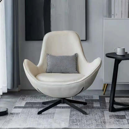 Coffee Stain-Resistant Microfiber Leather Arm Chair — Beige / Microfiber Leather