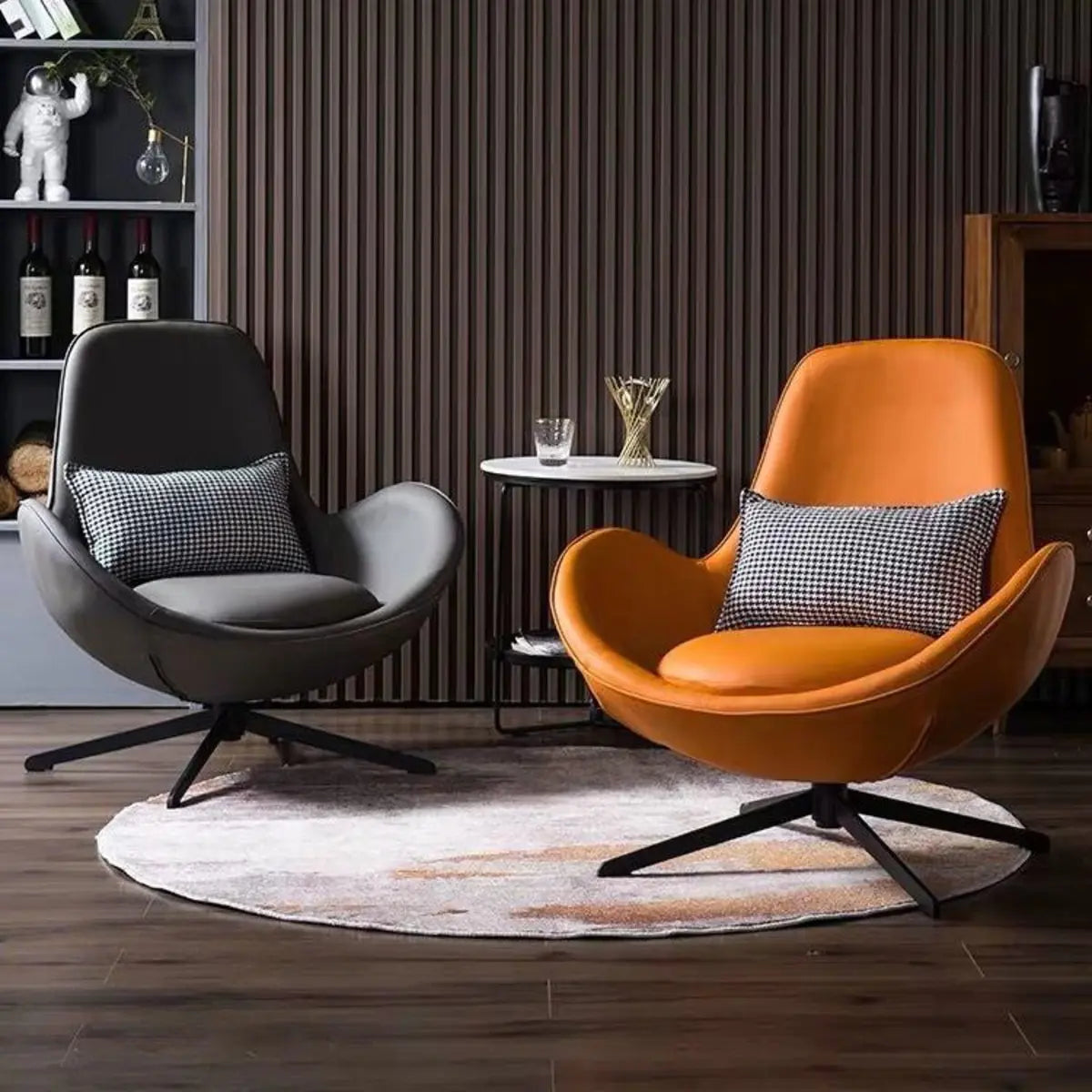 Coffee Stain-Resistant Microfiber Leather Arm Chair — Grey / Microfiber Leather
