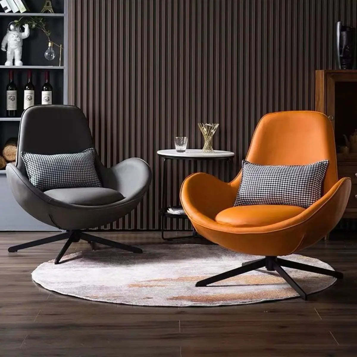 Coffee Stain-Resistant Microfiber Leather Arm Chair — Grey / Microfiber Leather