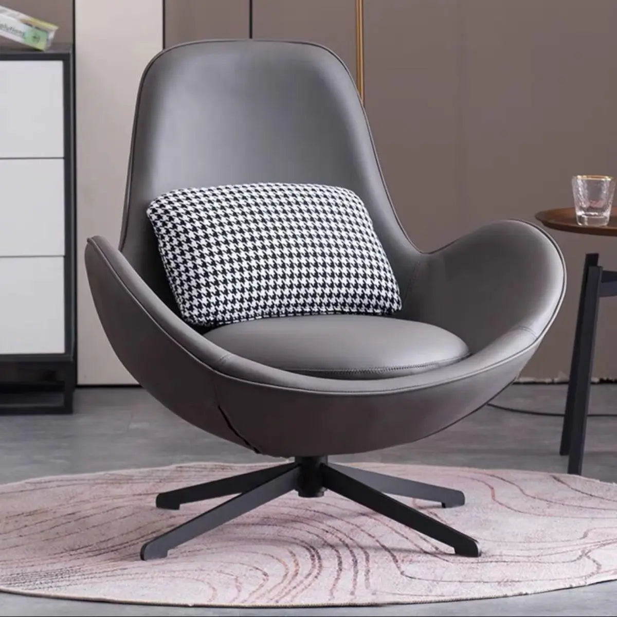Coffee Stain-Resistant Microfiber Leather Arm Chair — Orange / Microfiber Leather