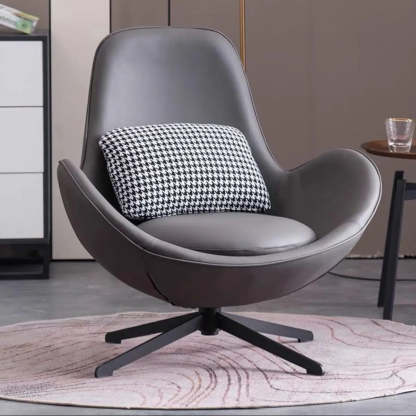 Coffee Stain-Resistant Microfiber Leather Arm Chair — Orange / Microfiber Leather