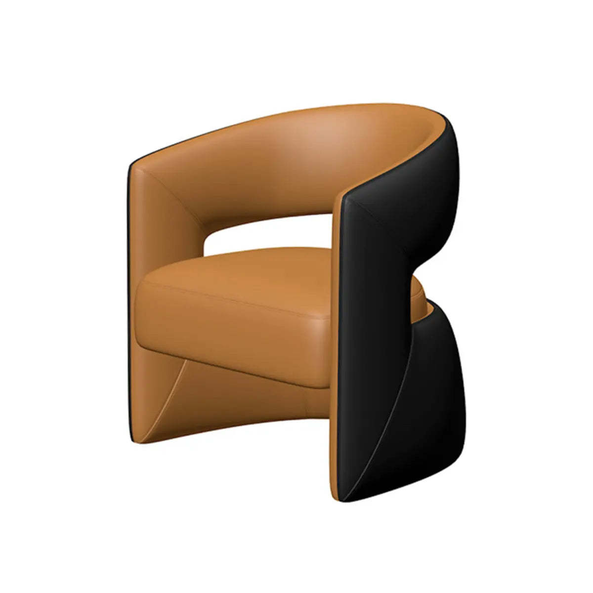 Coffee Stain-Resistant Nappa Curved-Back Arm Chair