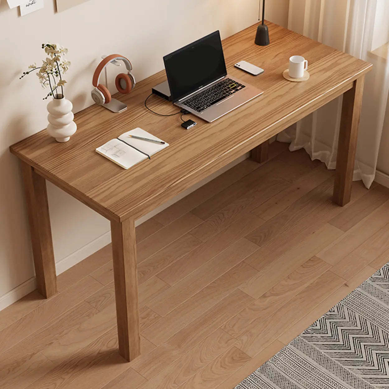 Coffee Wood Butcher Block Writing Desk — Coffee / Table Only