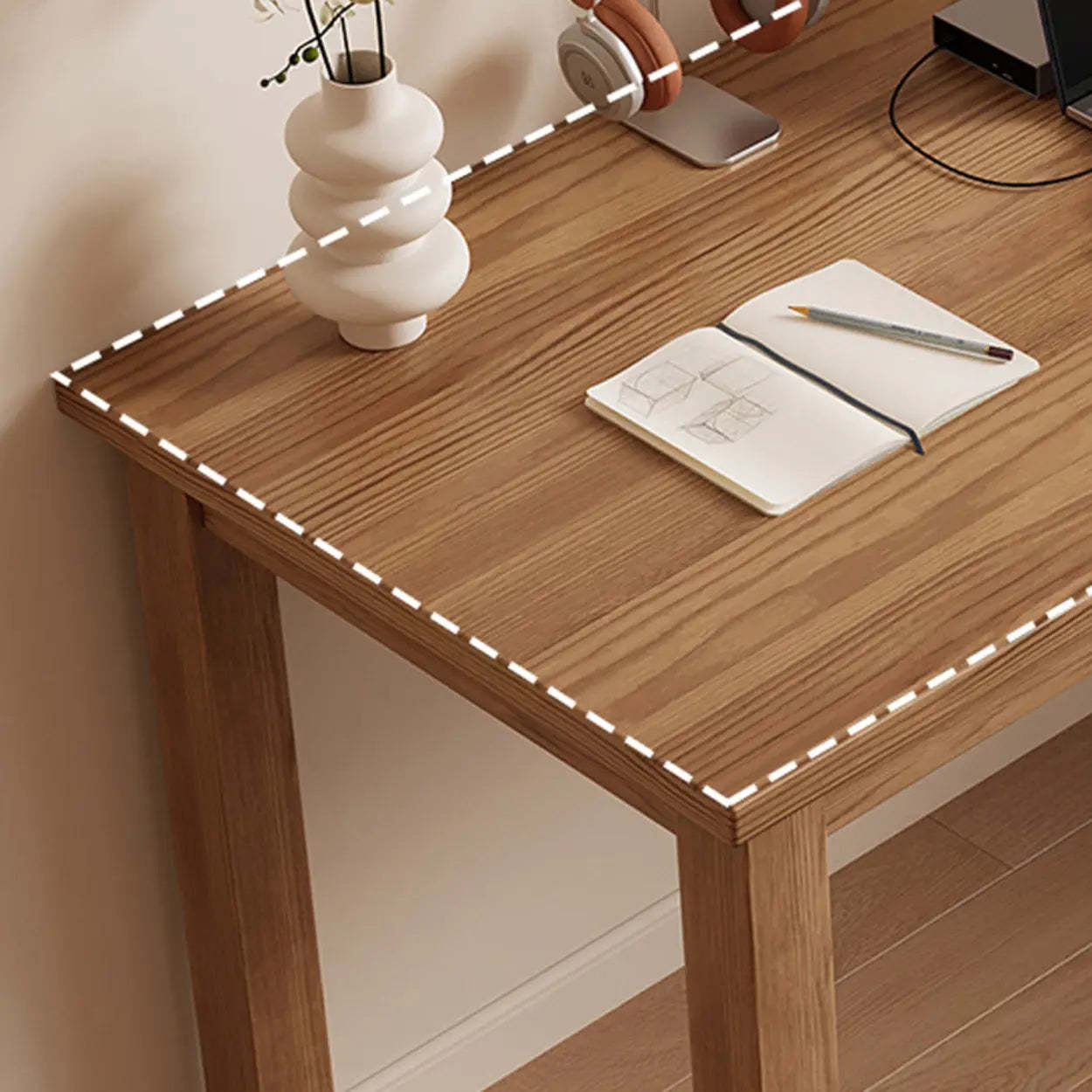 Coffee Wood Butcher Block Writing Desk — Coffee / Table Only