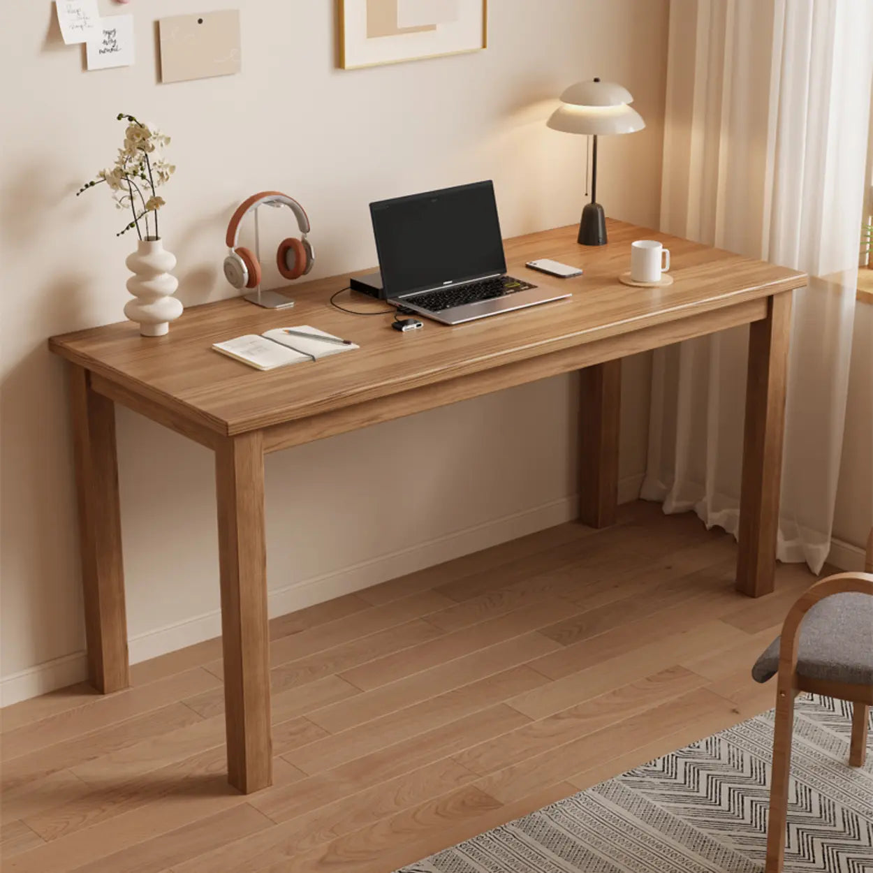 Coffee Wood Butcher Block Writing Desk — Coffee / Table Only