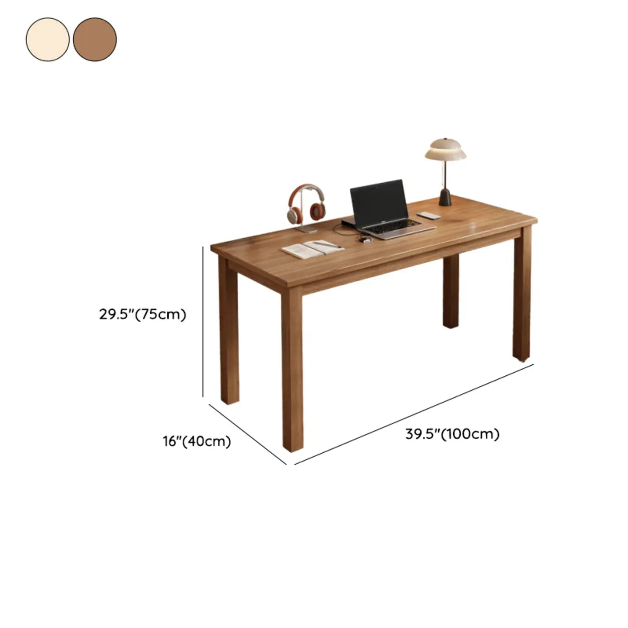 Coffee Wood Butcher Block Writing Desk — Coffee / Table Only