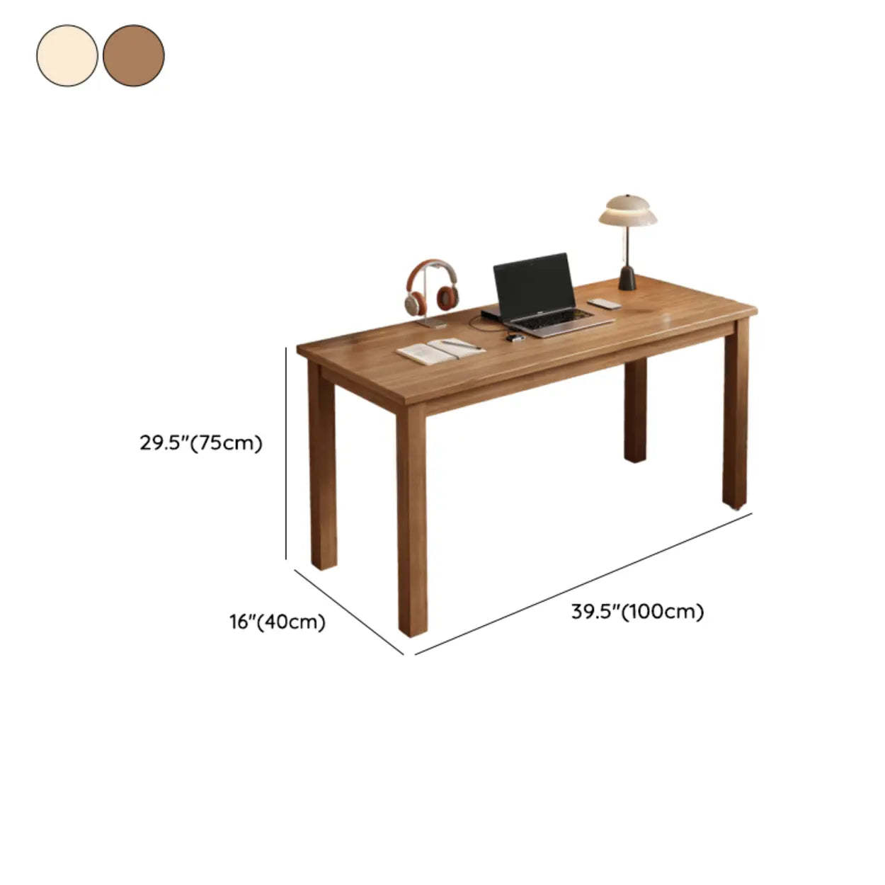 Coffee Wood Butcher Block Writing Desk — Coffee / Table Only