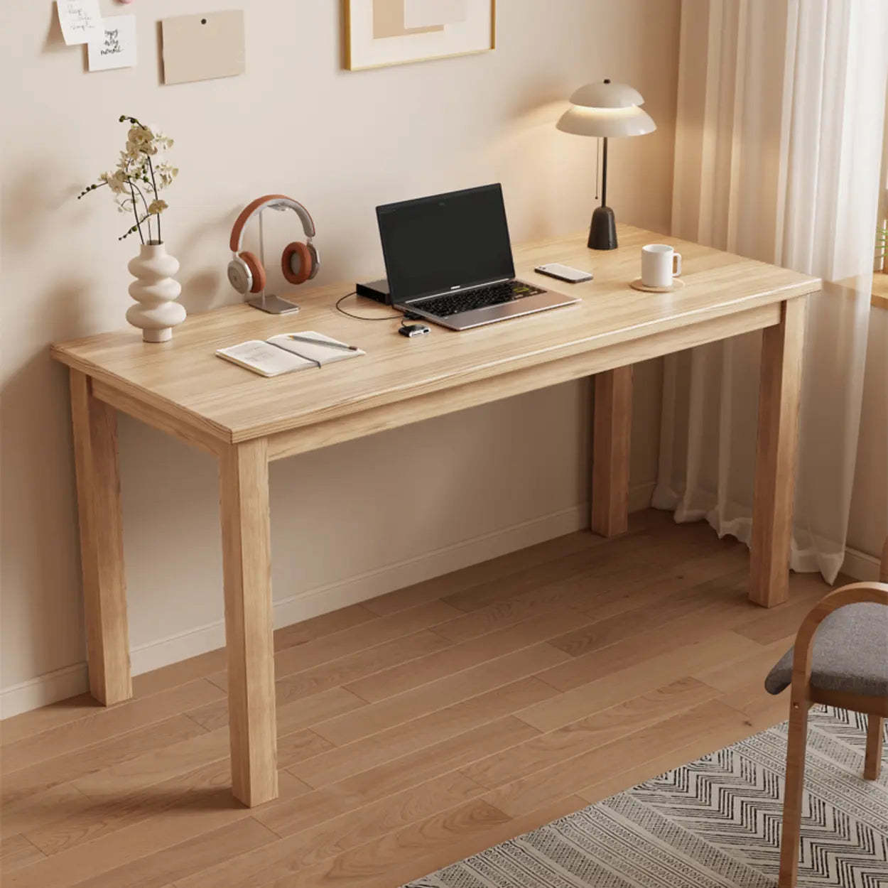 Coffee Wood Butcher Block Writing Desk — Coffee / Table Only